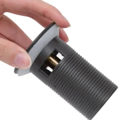 vidaXL Afvoer pop-up met overloop 6,4x6,4x9,1 cm grijs