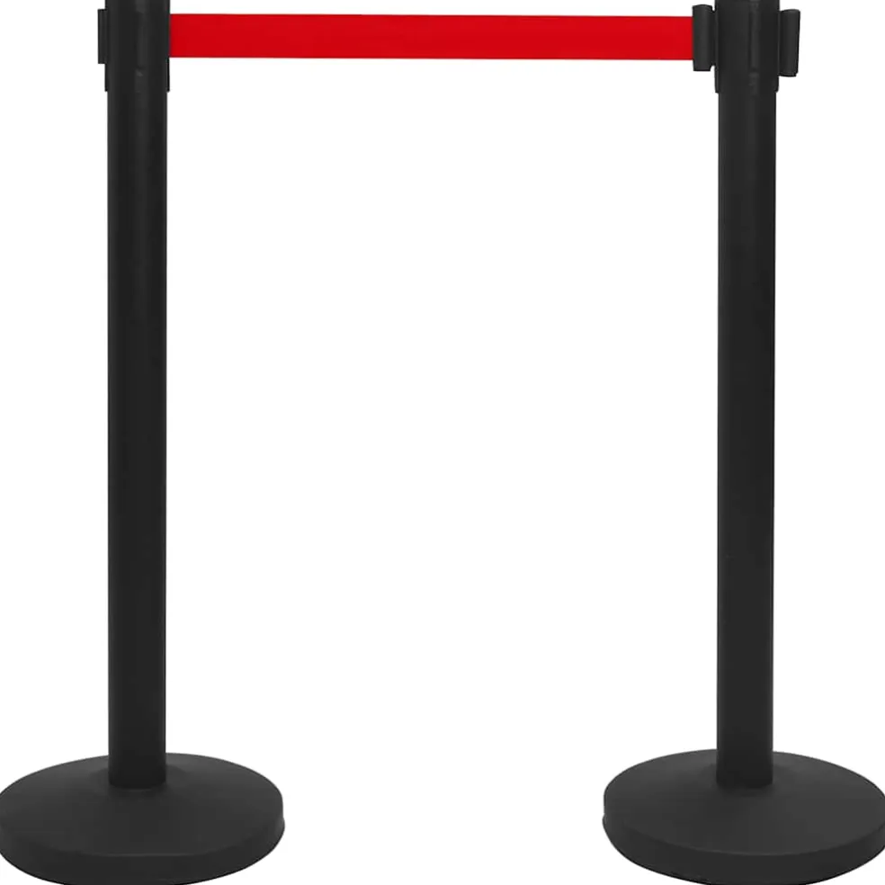 vidaXL Afzetpaal met band staal zwart
