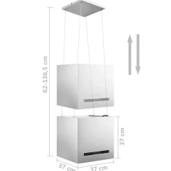 vidaXL Afzuigkap hangend met aanraaksensor LCD 37 cm roestvrij staal