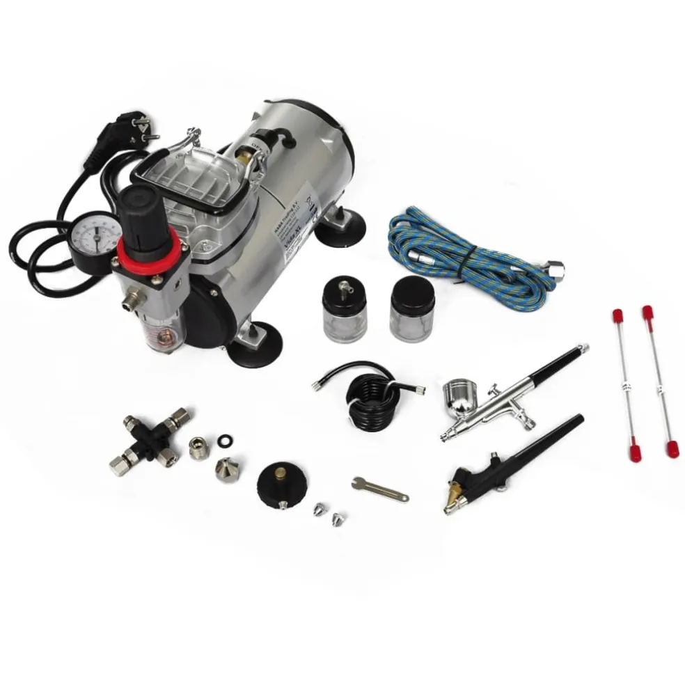 vidaXL Airbrush-compressorset met 2 pistolen