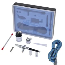 vidaXL Airbrush set met glazen beker 0,2 / 0,3 / 0,5 mm mondstukken