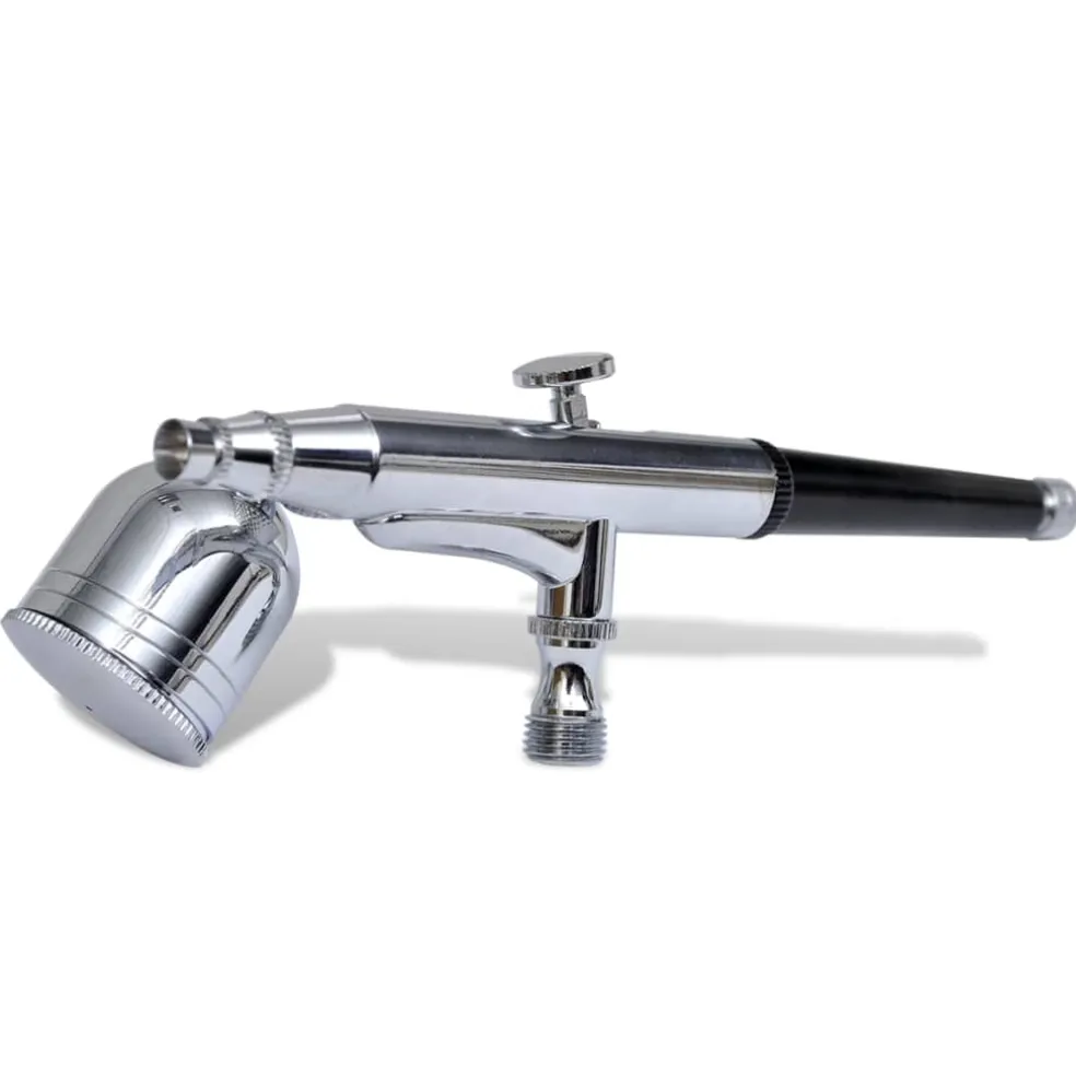 vidaXL Airbrush set met glazen beker 0,2 / 0,3 / 0,5 mm mondstukken
