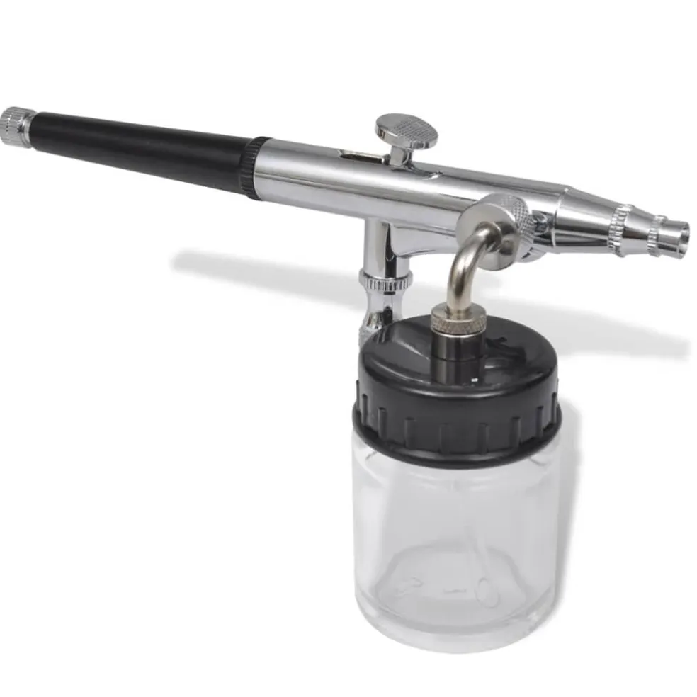 vidaXL Airbrush set met glazen beker 0,2 / 0,3 / 0,5 mm mondstukken