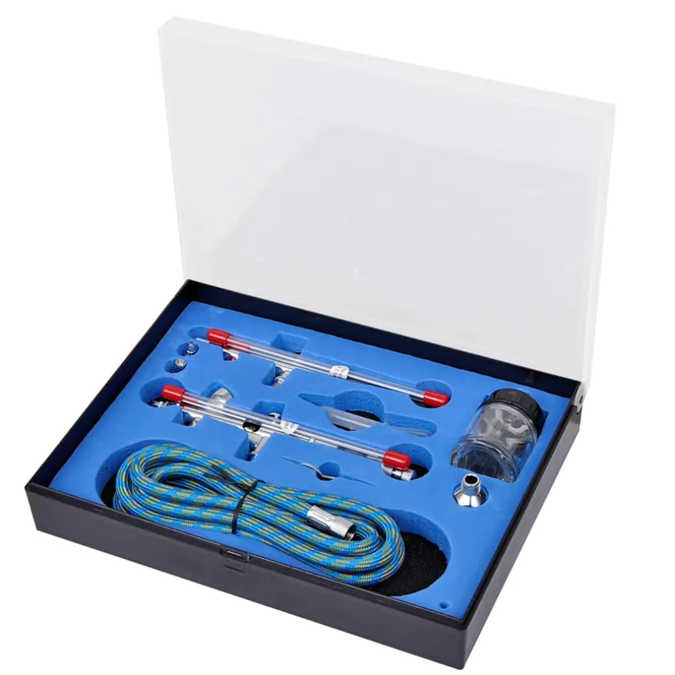 vidaXL Airbrush set met 2 pistolen