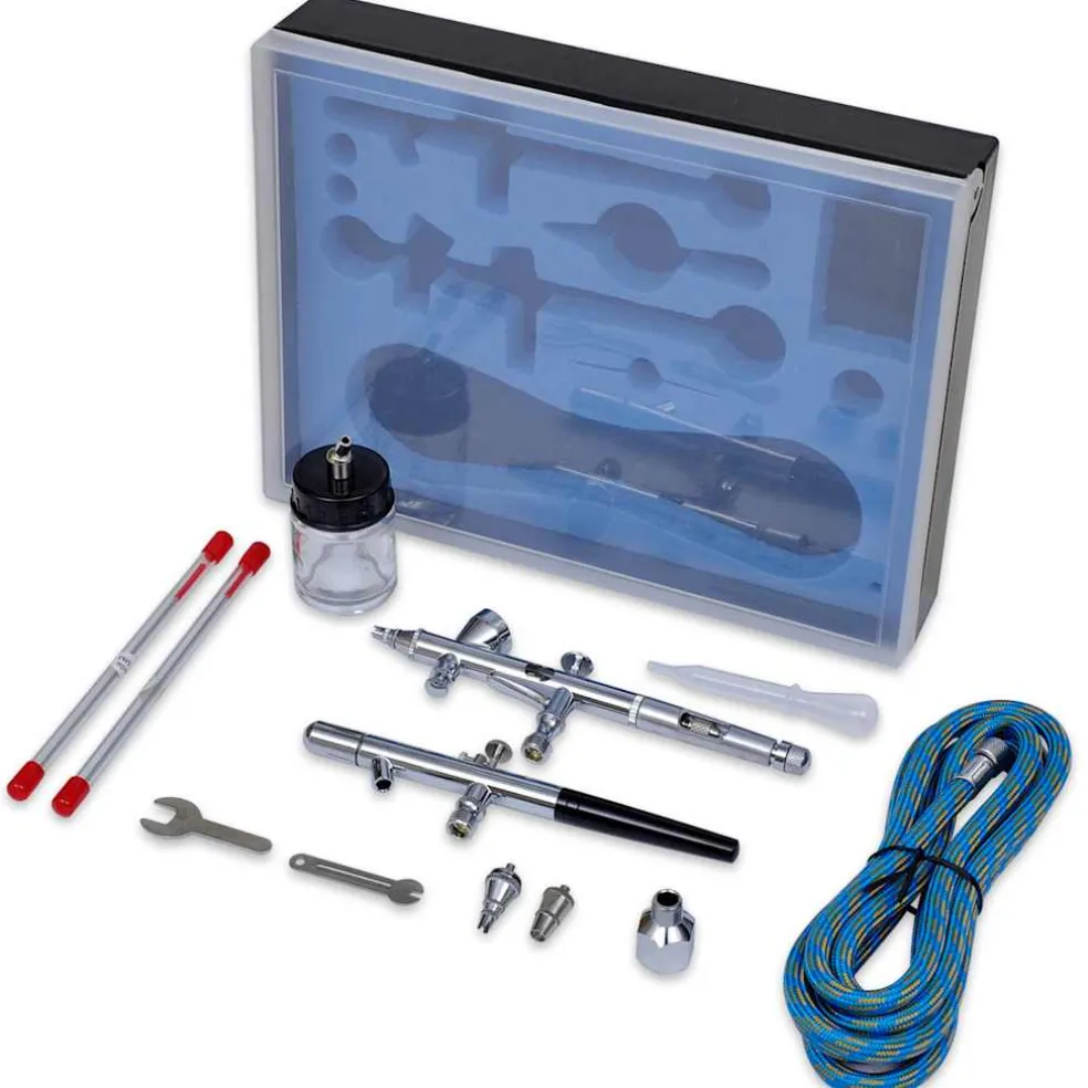 vidaXL Airbrush set met 2 pistolen