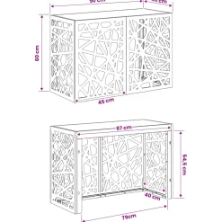 vidaXL Airconditioner hoes Antraciet 90 x 40 x 60 cm Staal