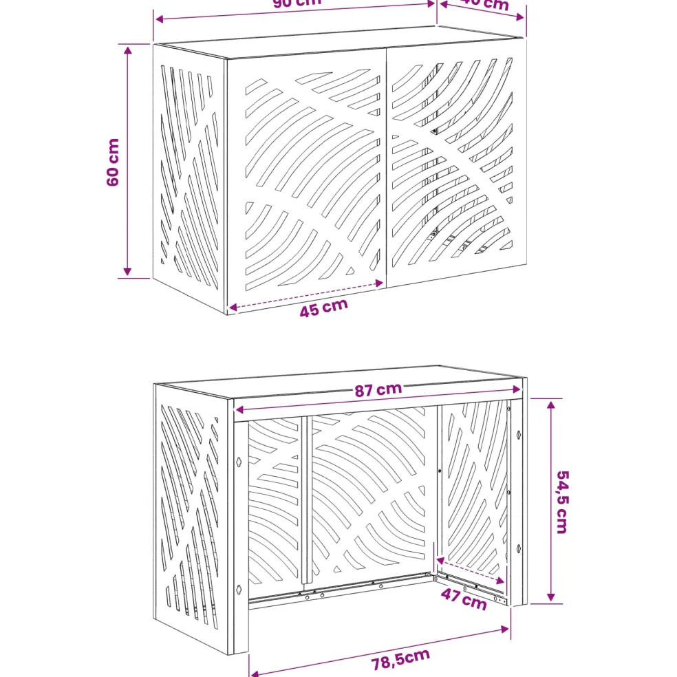 vidaXL Airconditioner hoes Olijfgroen 90 x 40 x 60 cm Staal