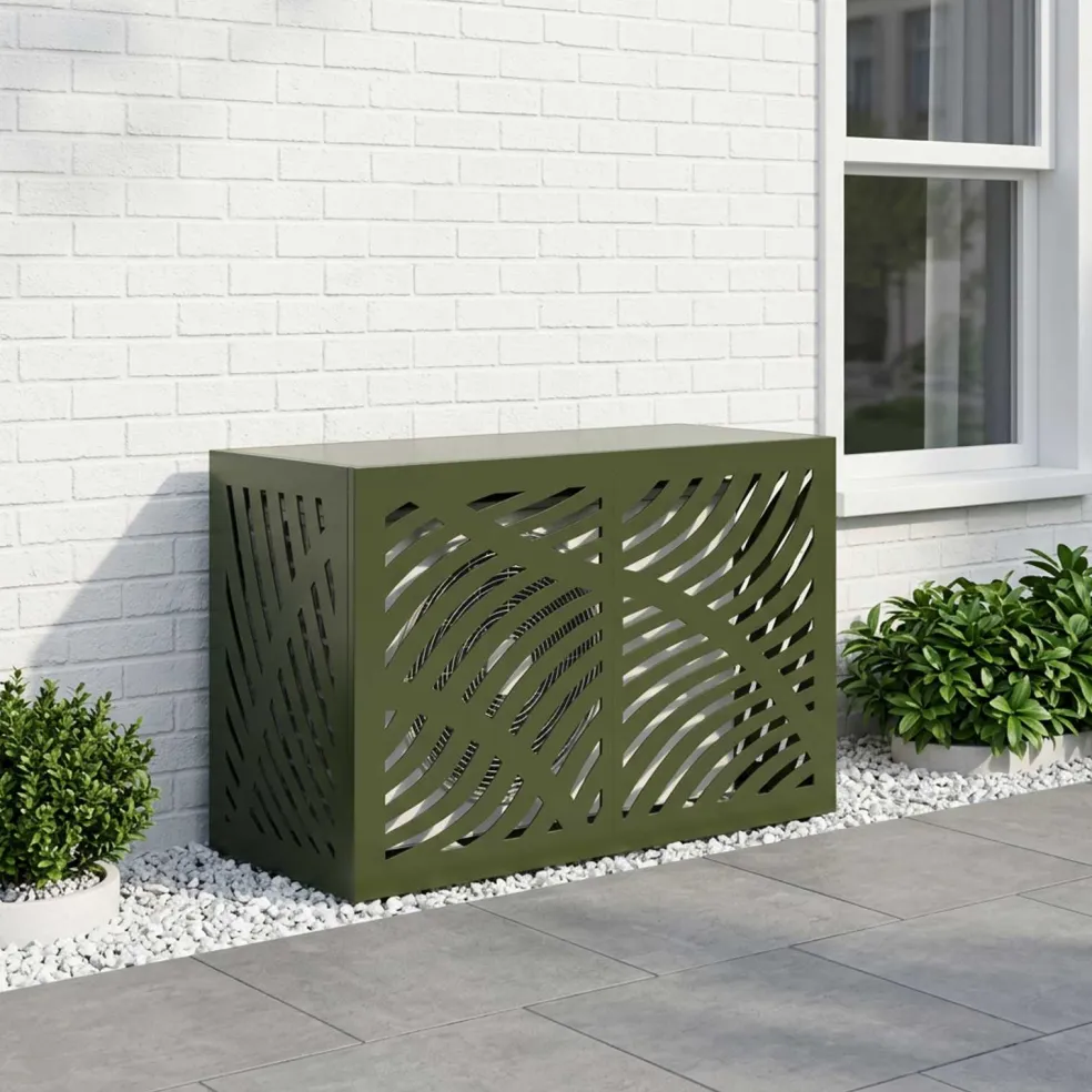 vidaXL Airconditioner hoes Olijfgroen 90 x 40 x 60 cm Staal