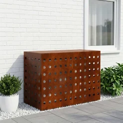 vidaXL Airconditioner hoes Roestkleurig 90 x 40 x 60 cm weervast staal