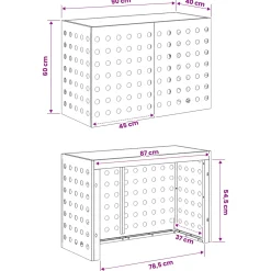 vidaXL Airconditioner hoes Roestkleurig 90 x 40 x 60 cm weervast staal
