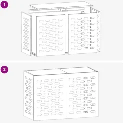 vidaXL Airconditioner hoes Wit 90 x 40 x 60 cm Staal