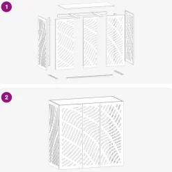 vidaXL Airconditioner hoes Wit 110 x 50 x 105 cm Staal