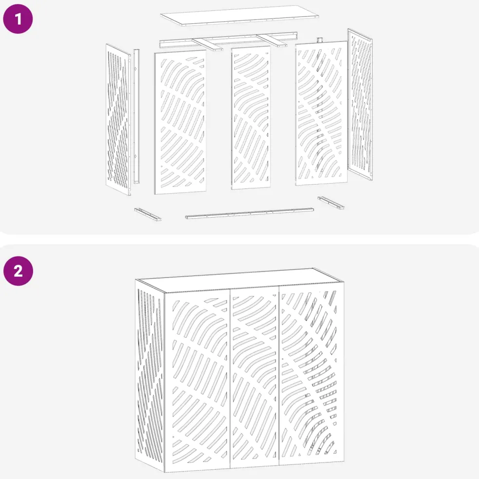 vidaXL Airconditioner hoes Wit 110 x 50 x 105 cm Staal