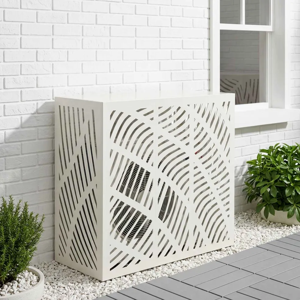 vidaXL Airconditioner hoes Wit 110 x 50 x 105 cm Staal