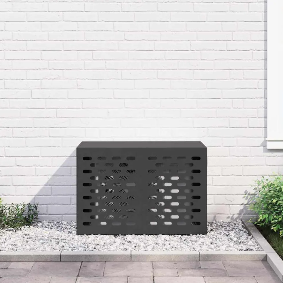 vidaXL Airconditioner hoes Zwart 90 x 40 x 60 cm Staal
