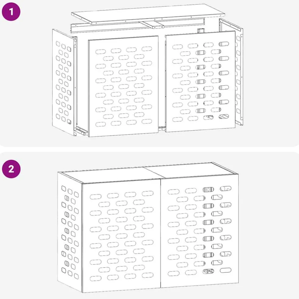 vidaXL Airconditioner hoes Zwart 90 x 40 x 60 cm Staal