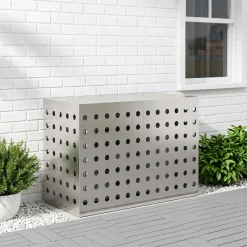 vidaXL Airconditioner hoes zilver 90 x 40 x 60 cm Roestvrij staal
