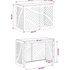vidaXL Airconditioner hoes zilver 90 x 40 x 60 cm Roestvrij staal
