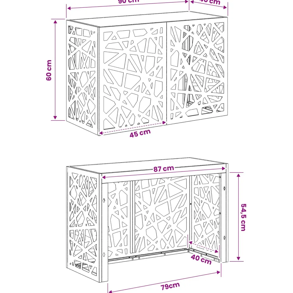 vidaXL Airconditioner hoes zilver 90 x 40 x 60 cm Roestvrij staal