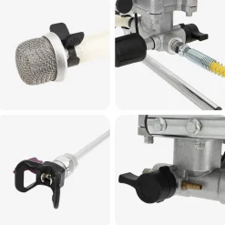 vidaXL Airless Verfspuit 10 m spuitslang 220V 2L/min 227 bar Zwart