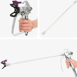vidaXL Airless Verfspuit 10 m spuitslang 220V 2L/min 227 bar Zwart