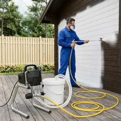 vidaXL Airless Verfspuit 10 m spuitslang 220V 2L/min 227 bar Zwart