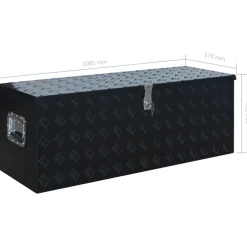 vidaXL Aluminium kist 1085x370x400 mm zwart