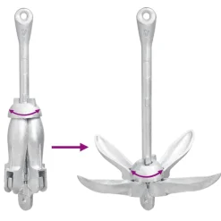 vidaXL Anker inklapbaar 2,5 kg smeedijzer zilverkleurig