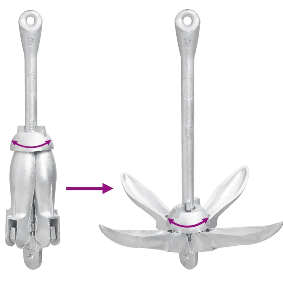 vidaXL Anker inklapbaar 1,5 kg smeedijzer zilverkleurig