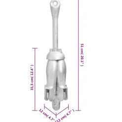 vidaXL Anker inklapbaar 6 kg thermisch verzinkt gietijzer zilver
