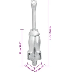 vidaXL Anker met touw inklapbaar 4 kg thermisch verzinkt gietijzer