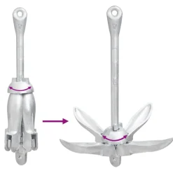 vidaXL Anker met touw inklapbaar 4 kg thermisch verzinkt gietijzer