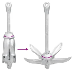 vidaXL Anker met touw inklapbaar 6 kg thermisch verzinkt gietijzer
