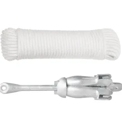 vidaXL Anker met touw inklapbaar 8 kg thermisch verzinkt gietijzer