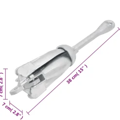 vidaXL Anker met touw inklapbaar 2,5 kg smeedijzer zilverkleurig