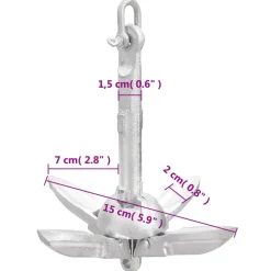 vidaXL Anker met touw inklapbaar 0,7 kg thermisch verzinkt gietijzer