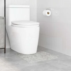 vidaXL Antislip Badmat met Toilet Cut Grijs 50 x 50 cm PP