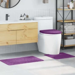 vidaXL Antislip Badmat Set 3 st Paars 50 x 80 cm PP