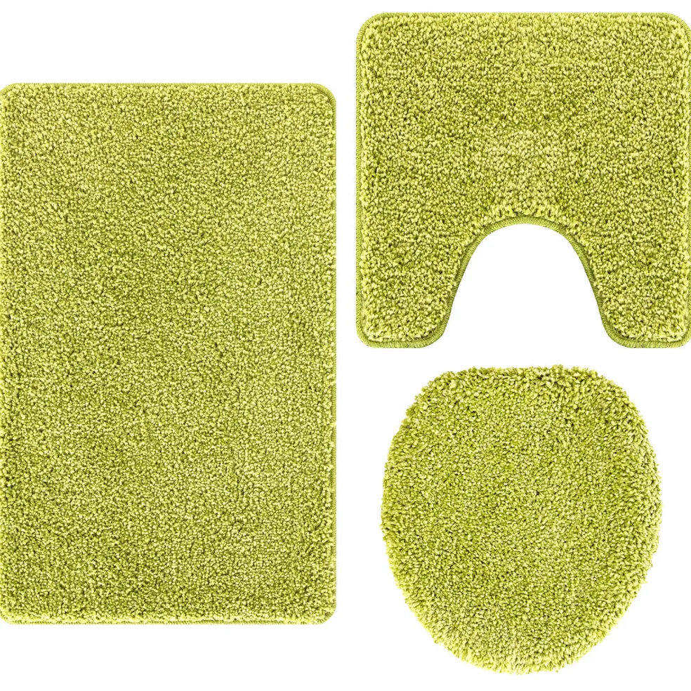 vidaXL Antislip Badmat Set 3 st Groen 50 x 80 cm PP
