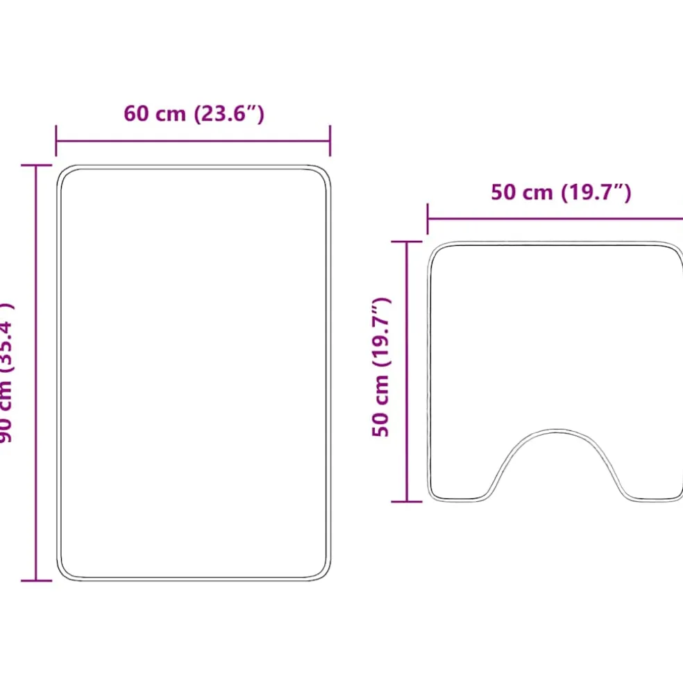 vidaXL Antislip Badmat Set 2 st Crèmekleurig 50 x 50 cm PP