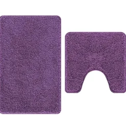 vidaXL Antislip Badmat Set 2 st Donkergrijs 50 x 50 cm PP