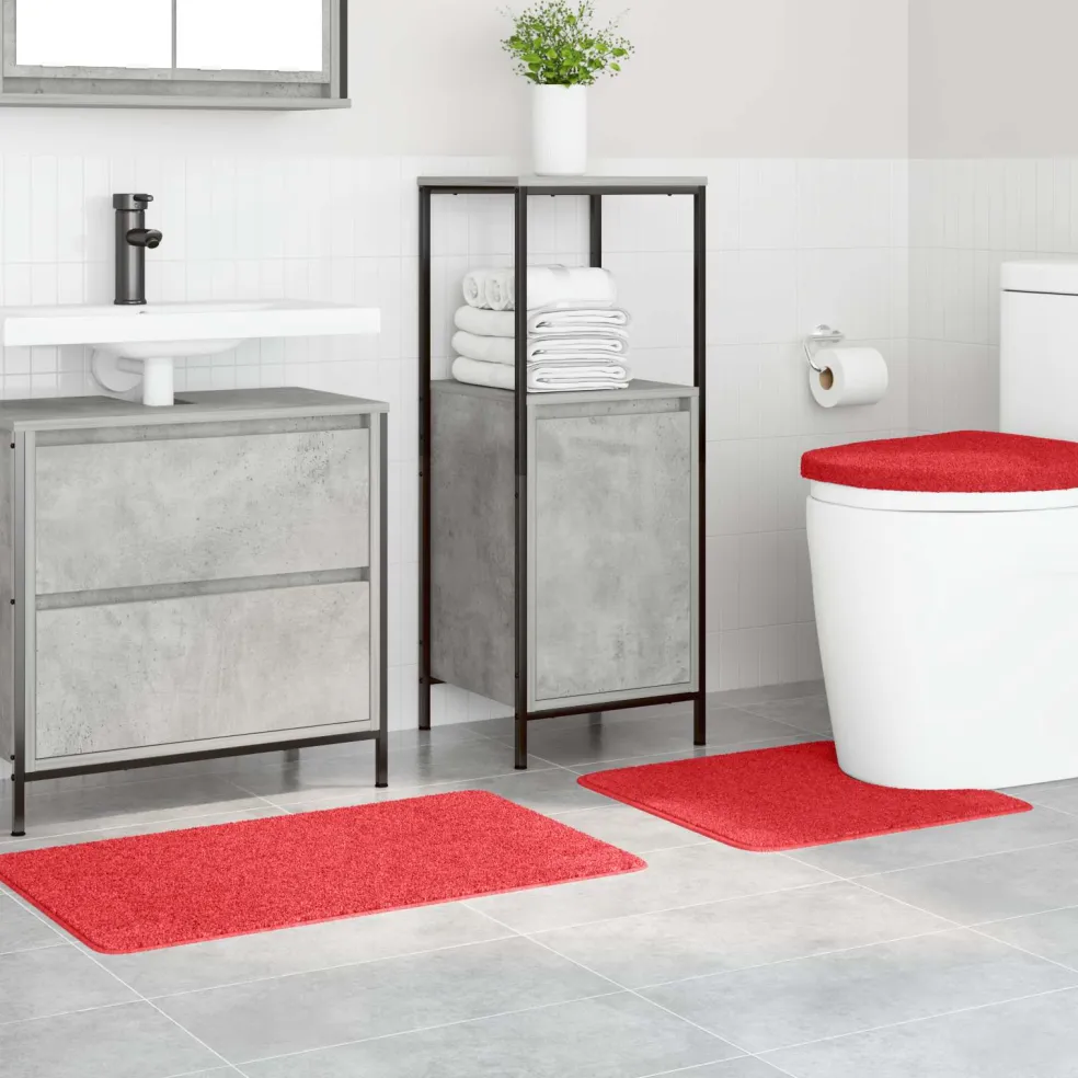 vidaXL Antislip Badmat Set 3 st Rood 50 x 80 cm PP
