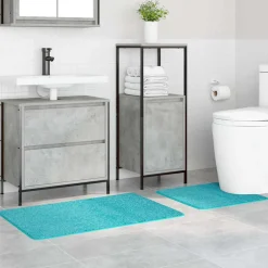 vidaXL Antislip Badmat Set 2 st Turquoise 50 x 50 cm PP
