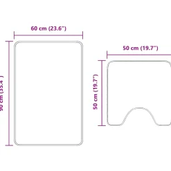 vidaXL Antislip Badmat Set 2 st Oranje 50 x 50 cm PP