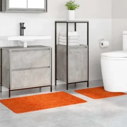vidaXL Antislip Badmat Set 2 st Oranje 50 x 50 cm PP