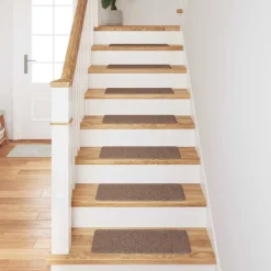 vidaXL Antislip Trapmatten 15 st 60 x 25 cm Bruin PP Rechthoekig