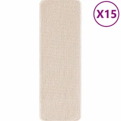vidaXL Antislip Trapmatten 15 st 60 x 25 cm Crème PP Rechthoekig