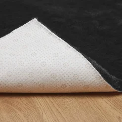 vidaXL Antislip vloerkleed van imitatie konijnenbont OLITE Zwart