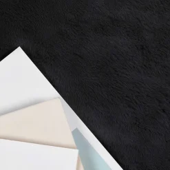 vidaXL Antislip vloerkleed van imitatie konijnenbont OLITE Zwart