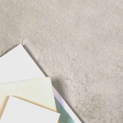 vidaXL Antislip vloerkleed van imitatie konijnenbont OLITE Beige